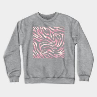 Rose Gold Glitter Zebra Gray Animal Print Glam Design Crewneck Sweatshirt